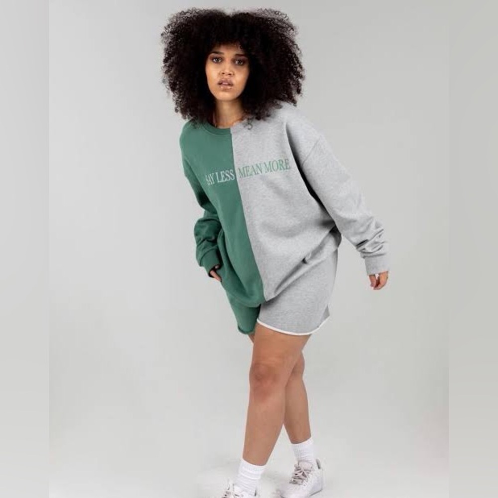 The Mayfair Group Women's Two-Tone Crewneck Sweatshirt Say Less